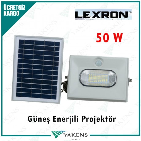 50 Watt Güneş Enerjili Projektör Lamba Lexron